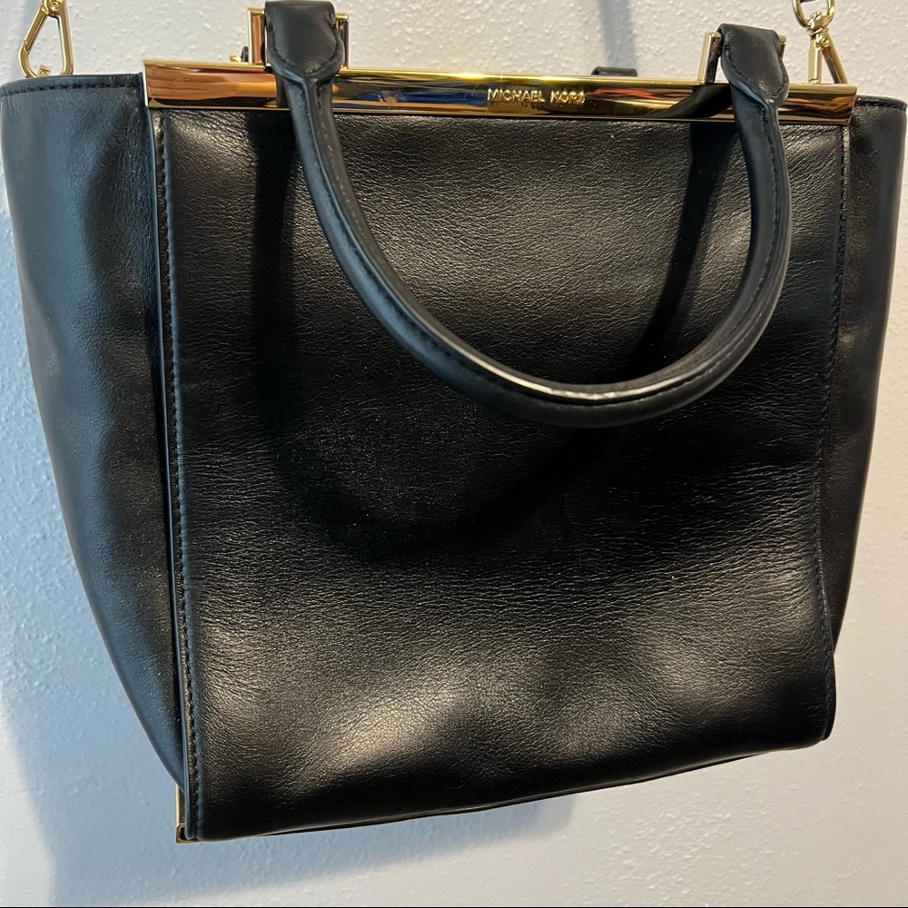 Michael Kors black leather Lana tote bag